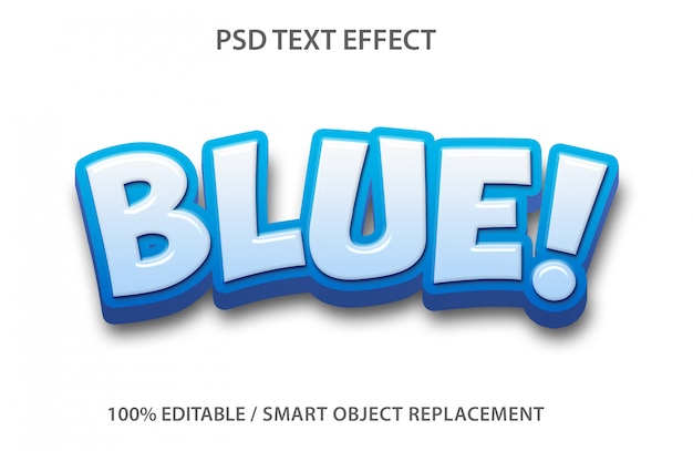 Editable text effect blue