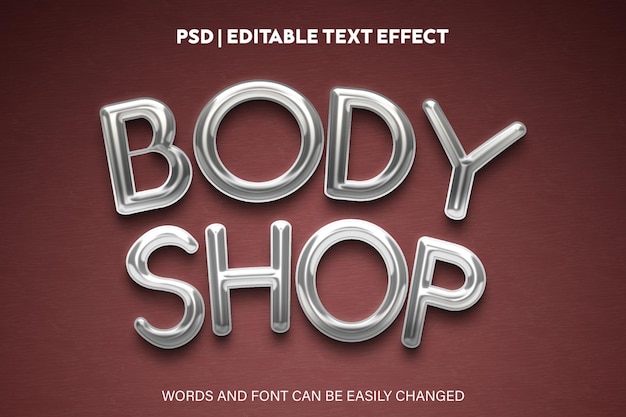 Editable Text Effect body shop