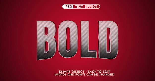 Editable text effect bold 3d style