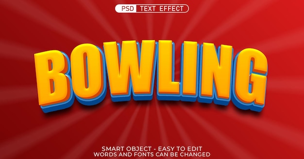 PSD editable text effect bowling