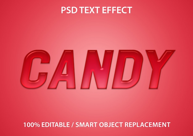 Editable text effect candy premium