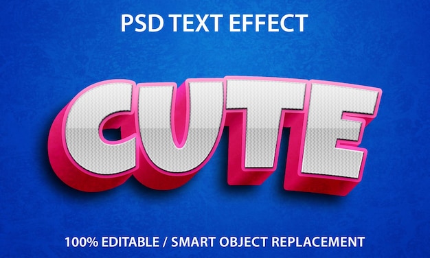 PSD editable text effect cute premium