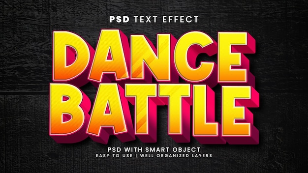 Editable text effect dance battle in creepy cartoon style