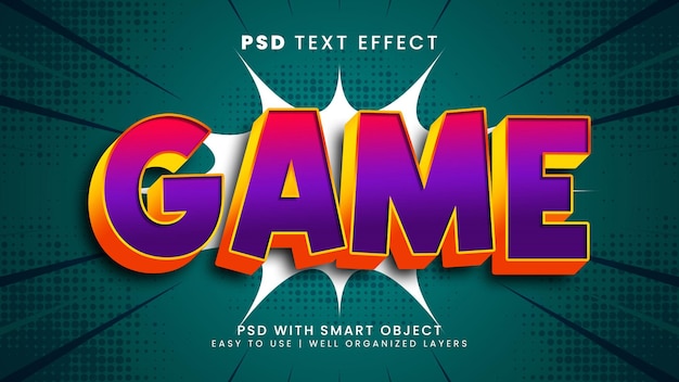 Editable text effect esport 3d game and play font style