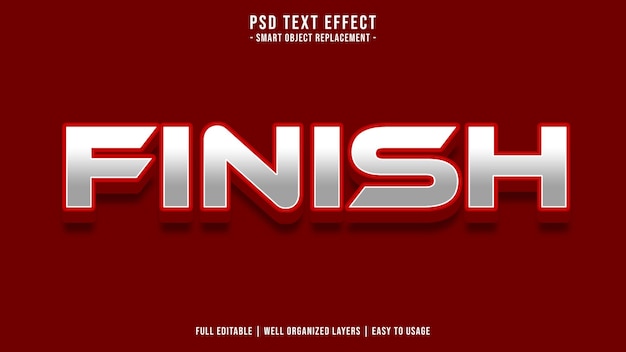 Editable text effect finish