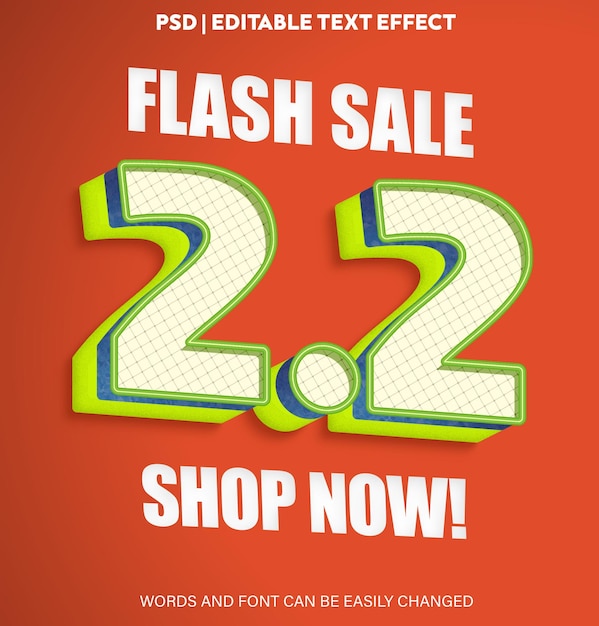 PSD editable text effect flash sale