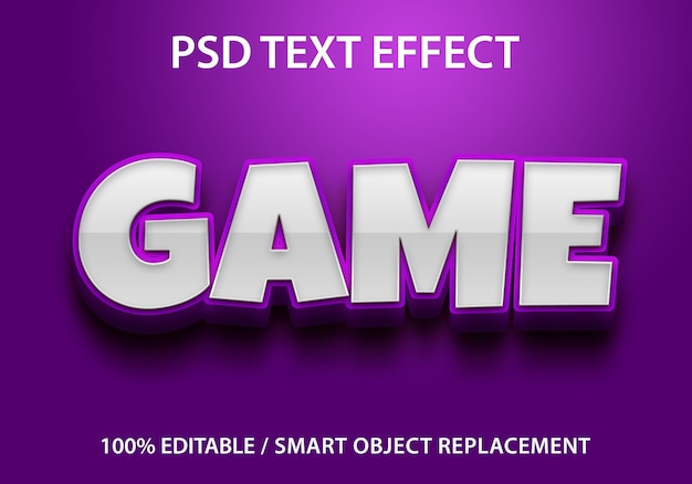 PSD gioco con effetti di testo modificabile