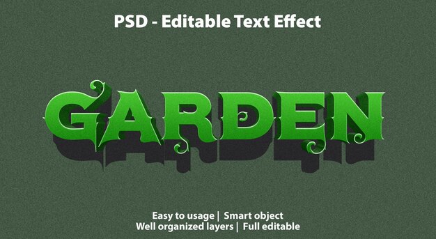 PSD editable text effect garden