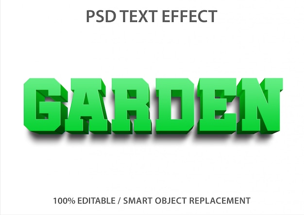 Редактируемый текстовый эффект garden