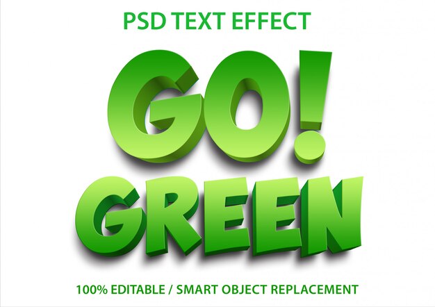 Editable text effect go green