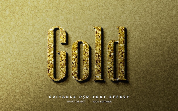 PSD editable text effect golden text style