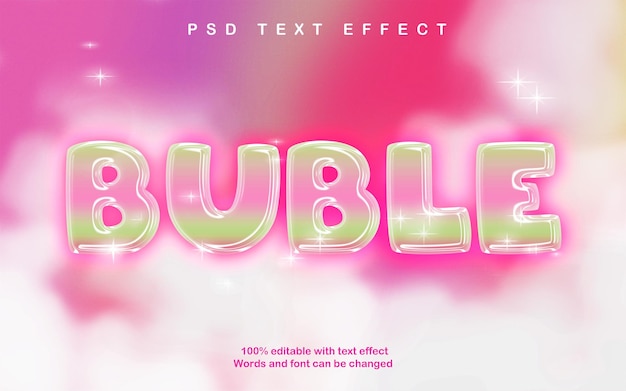 Editable text effect gradient bubbles