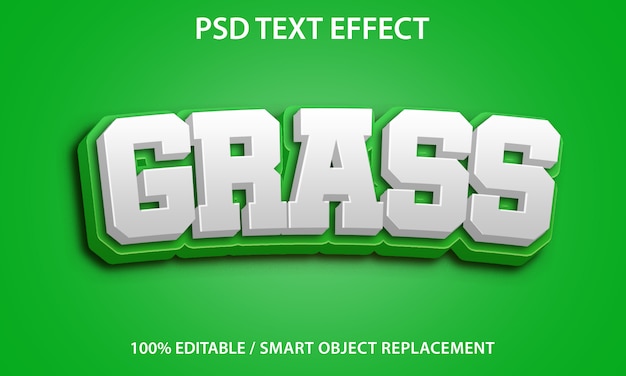 PSD effetti di testo modificabili grass premium