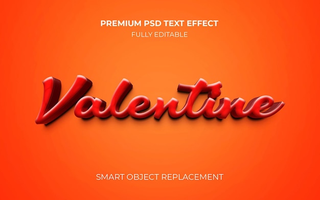 Editable text effect in happy valentines day style