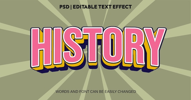 PSD editable text effect history