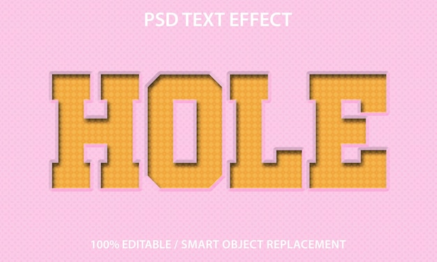 Editable text effect hole premium