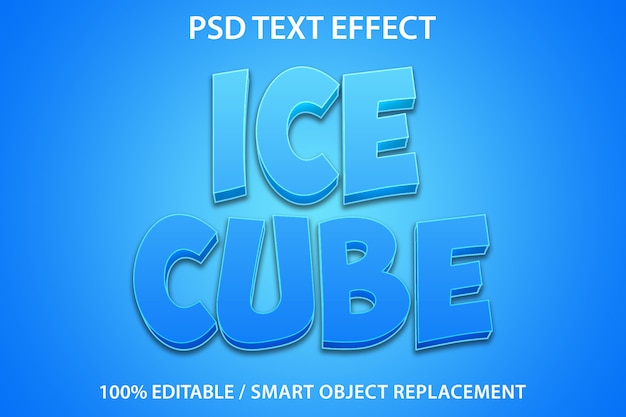 PSD editable text effect ice cube