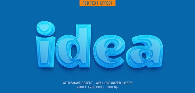 Editable text effect idea 3d style