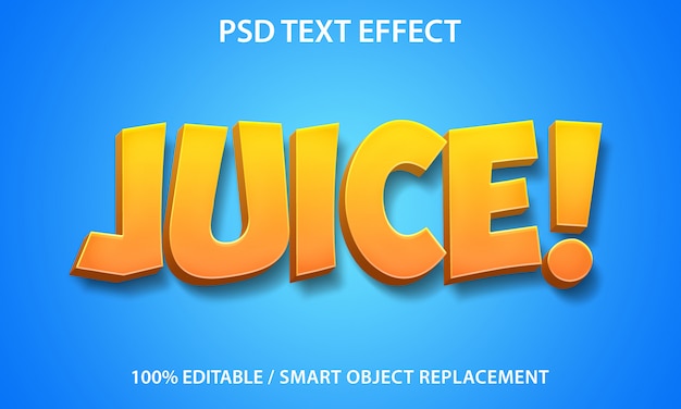 PSD editable text effect juice