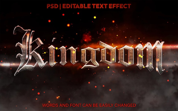 Editable text effect kingdom war