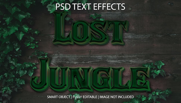 PSD editable text effect lost jungle psd