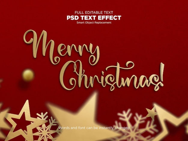 Editable text effect Merry Christmas