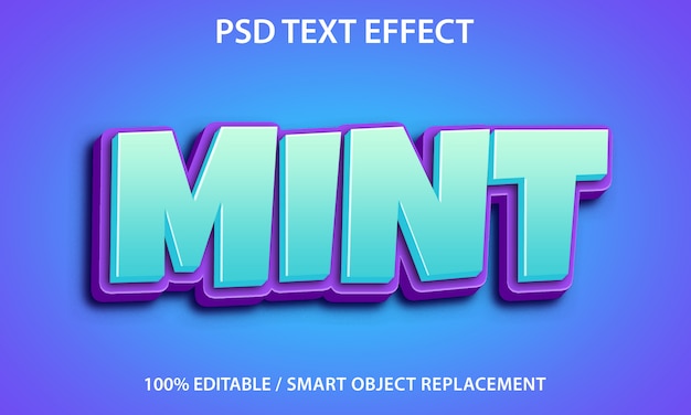 Editable text effect mint