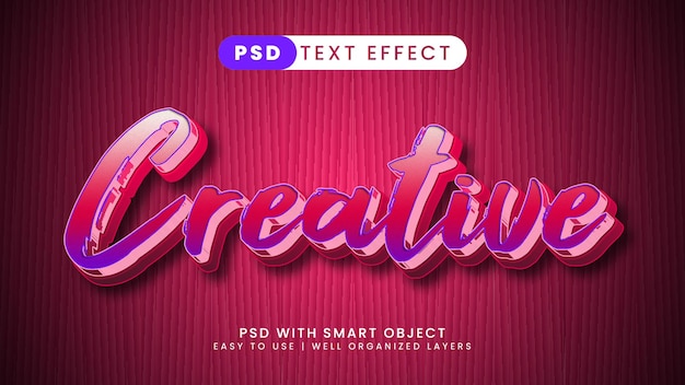Редактируемый текстовый эффект, современный 3d креатив и минимальный стиль шрифта