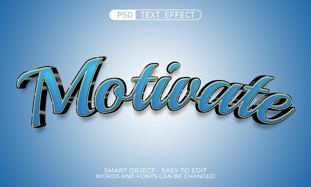 Editable text effect motivate 3d style