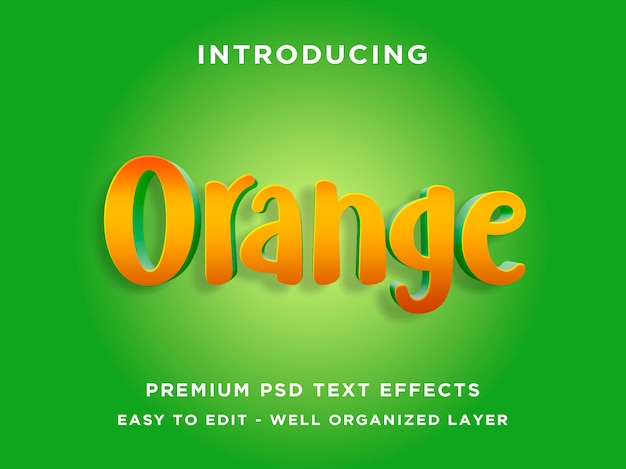 Editable text effect - orange green style