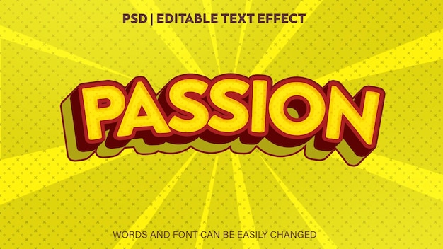 Editable text effect passion