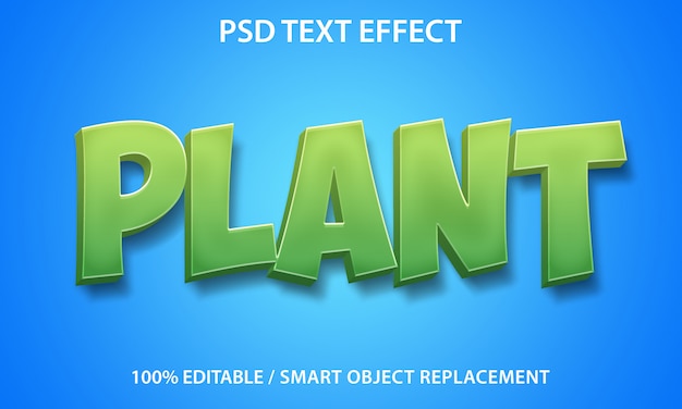 Editable text effect plant