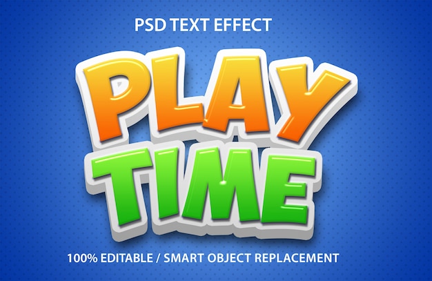 PSD editable text effect play time