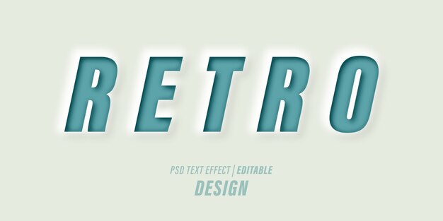 PSD editable text effect psd template with 3d papercut effects and vintage retro-themed.