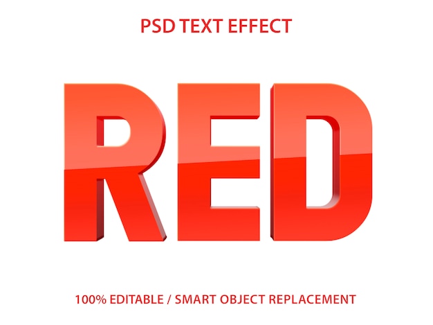 Effetto di testo modificabile rosso premium