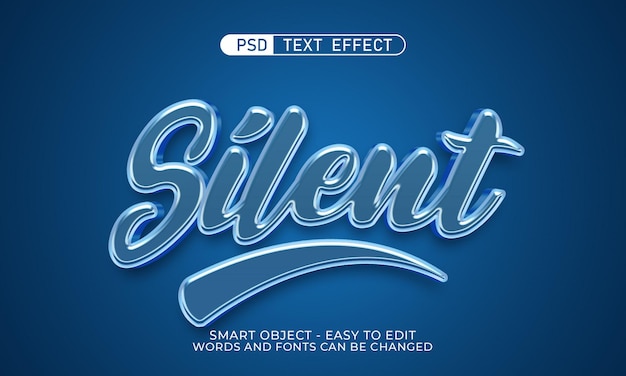 Editable text effect silent 3d style