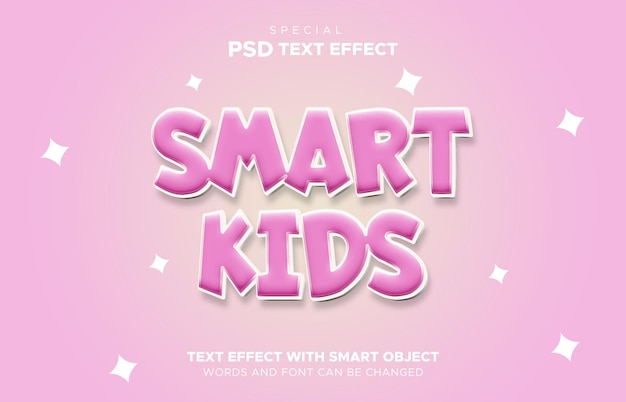 PSD editable text effect smart kids style