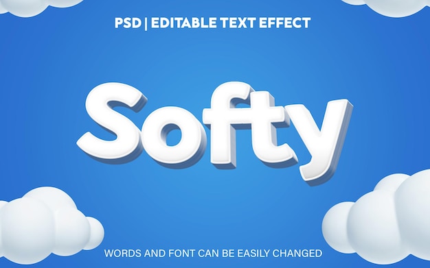 PSD editable text effect softy