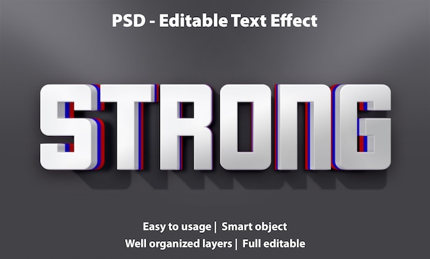 Editable text effect strong premium