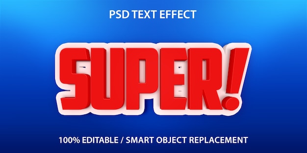 PSD effetto di testo modificabile super