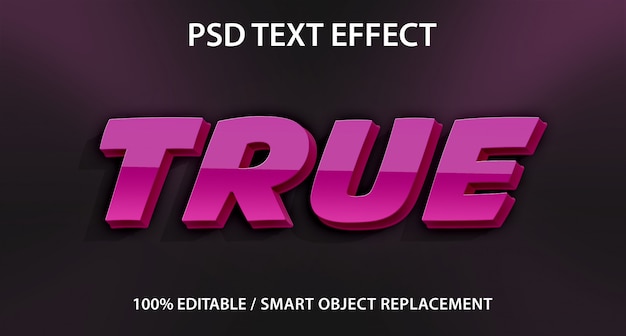 editable text effect true premium