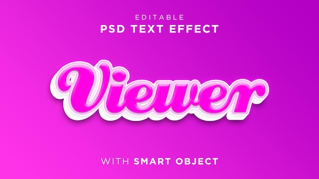 editable text effect viewer A pink background with the word psd text effect