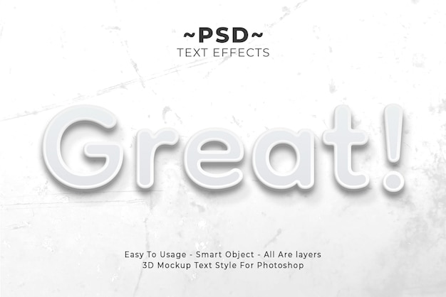 PSD editable text effect in white text style