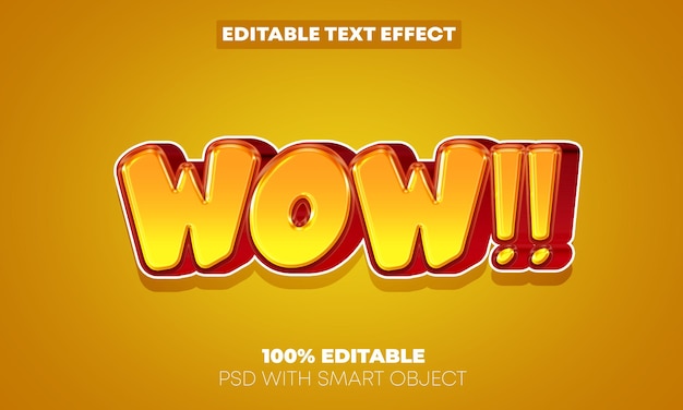 Editable text effect wow text style