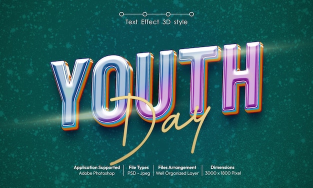 Editable text effect youth mock up