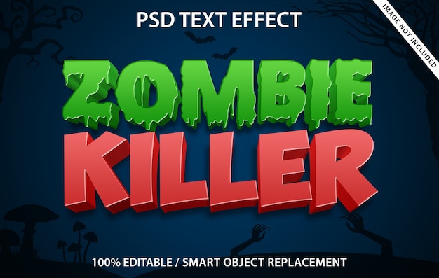 PSD editable text effect zombie killer