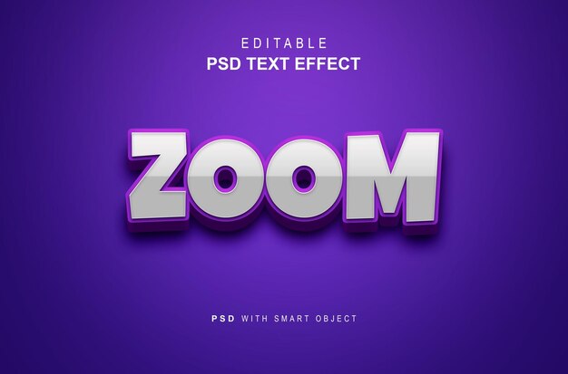 Zoom effetto testo modificabile