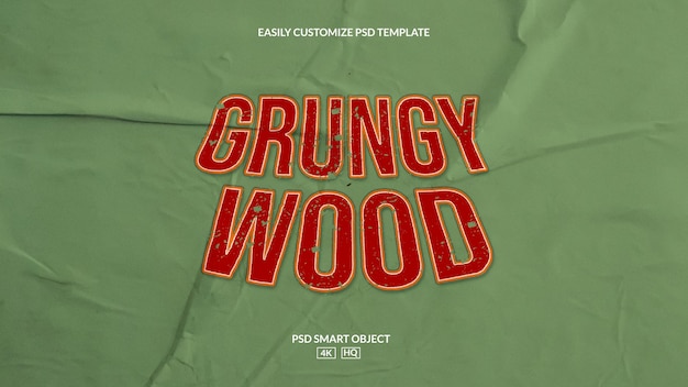 editable text grunge effect psd template