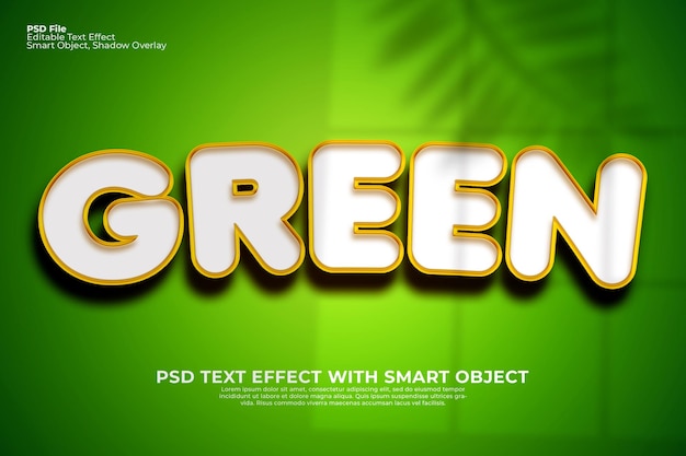 PSD editable text photoshop green