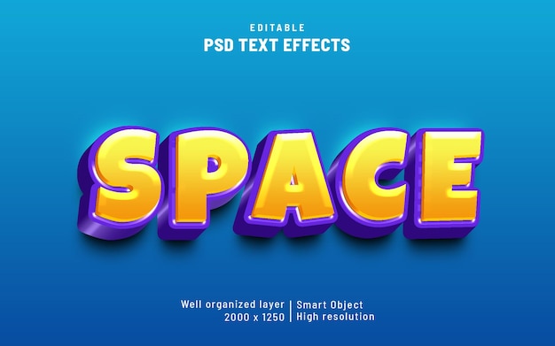 Editable text space colorful gradient effect